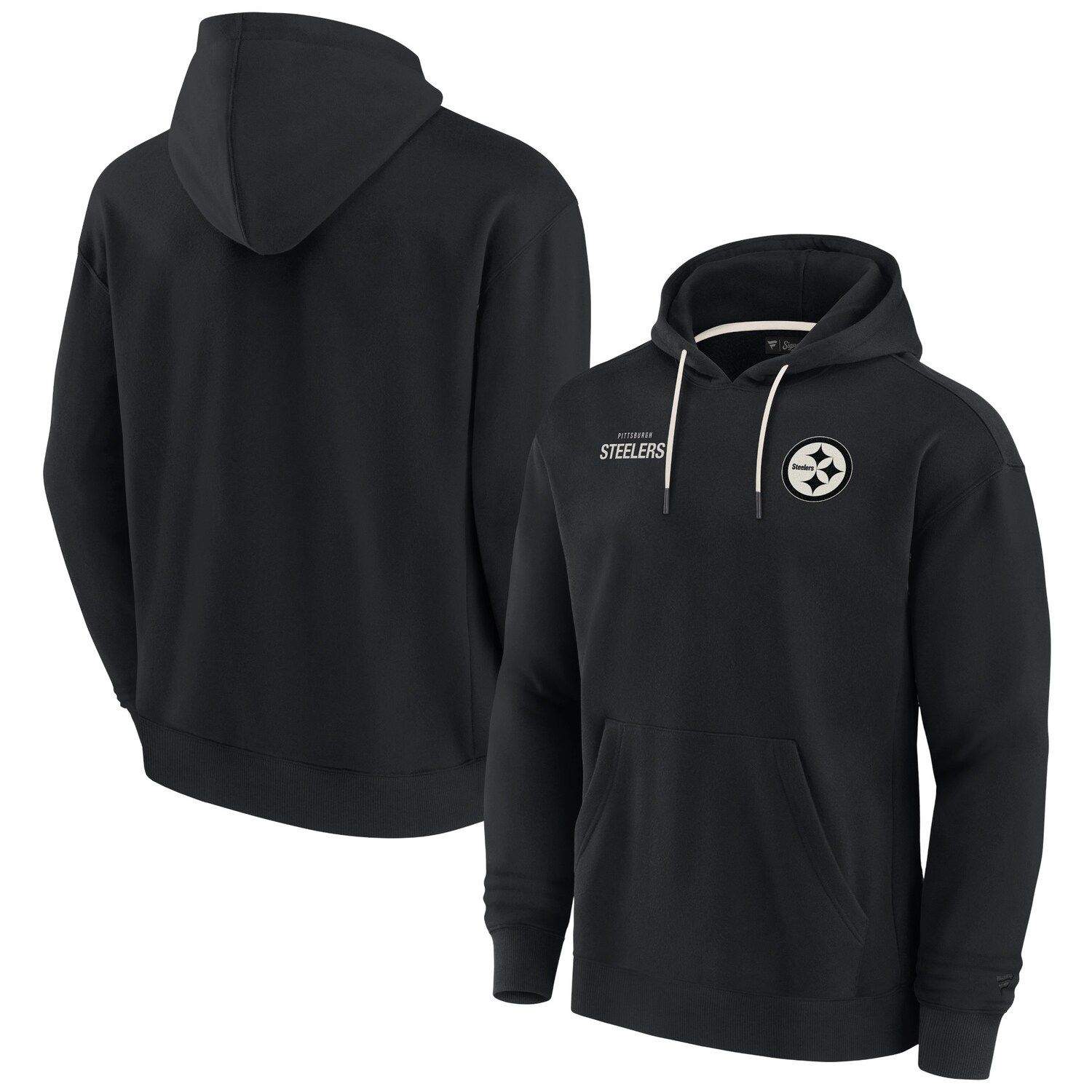 Women's Pro Standard Black Pittsburgh Steelers Neon Fleece Pullover Hoodie Size: Extra Small