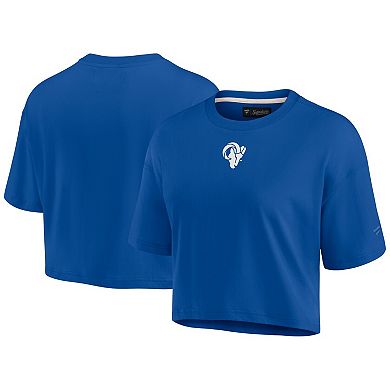 Women's Fanatics Signature Royal Los Angeles Rams Super Soft Short Sleeve Cropped T-Shirt