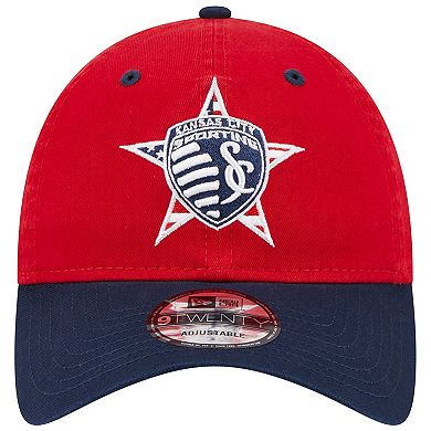 Men's New Era Red Sporting Kansas City Americana 9TWENTY Adjustable Hat