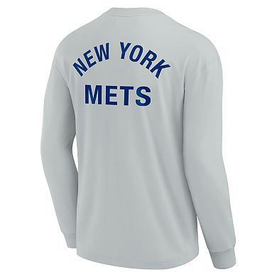 Unisex Fanatics Signature Gray New York Mets Super Soft Long Sleeve T-Shirt