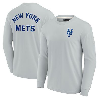 Unisex Fanatics Signature Gray New York Mets Super Soft Long Sleeve T-Shirt