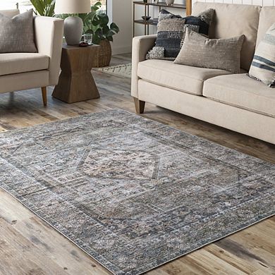 Washta Traditional Washable Area Rug