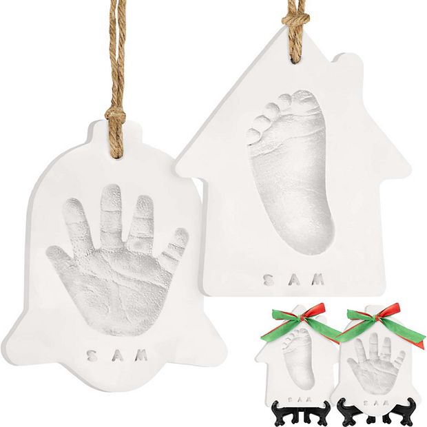 KeaBabies Fond Inkless Baby Handprint and Footprint Kit for Newborn Boys & Girls, Dog Paw Print Kit, Baby Gift - White/Silver