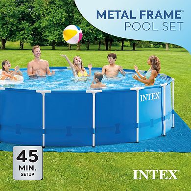 Intex 28241eh 15ft X 48in Metal Frame Above Ground Pool Set With Pump & Cover