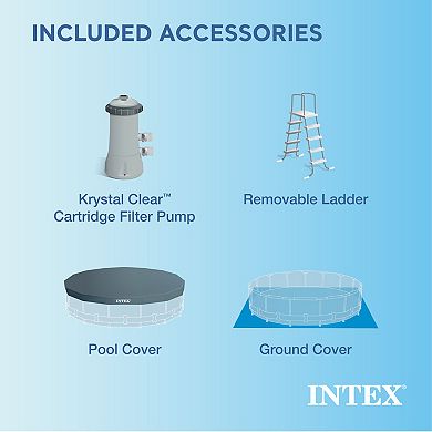 Intex 28241eh 15ft X 48in Metal Frame Above Ground Pool Set With Pump & Cover