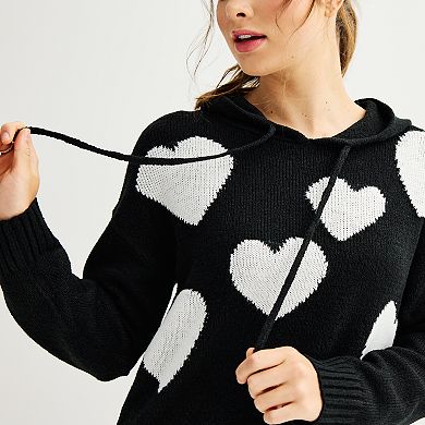 Juniors' SO® Stitched Hooded Sweater