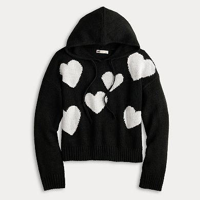 Juniors' SO® Stitched Hooded Sweater