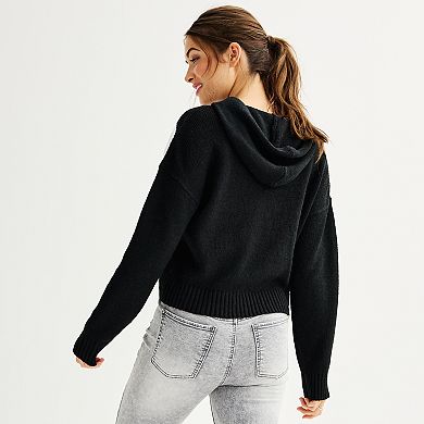 Juniors' SO® Stitched Hooded Sweater