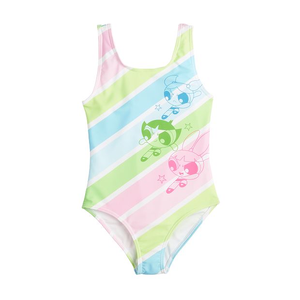 Girls 4 6x Powerpuff Girls One Piece Swimsuit