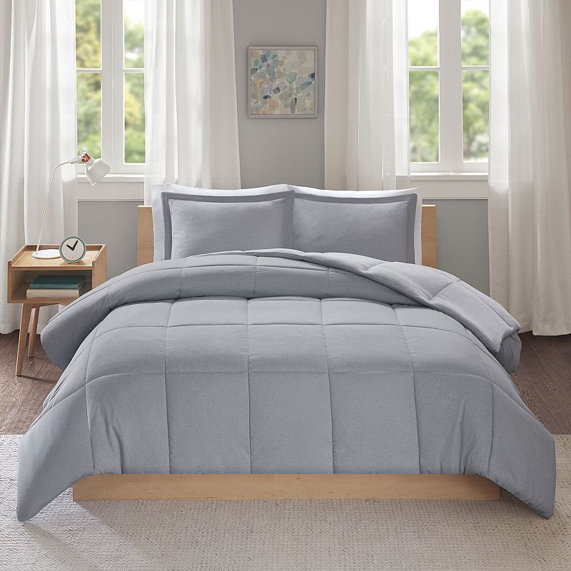 Intelligent Design Carson Frosted Plush to Heathered Microfiber Comforter S