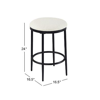 HomePop Upholstered Metal Barstool