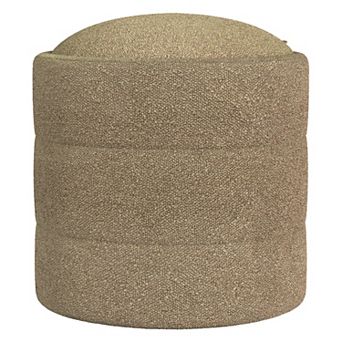 HomePop Round Padded Storage Ottoman