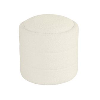 HomePop Round Padded Storage Ottoman