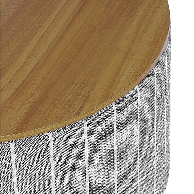 HomePop Storage Wooden Lid Ottoman