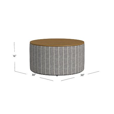 HomePop Storage Wooden Lid Ottoman