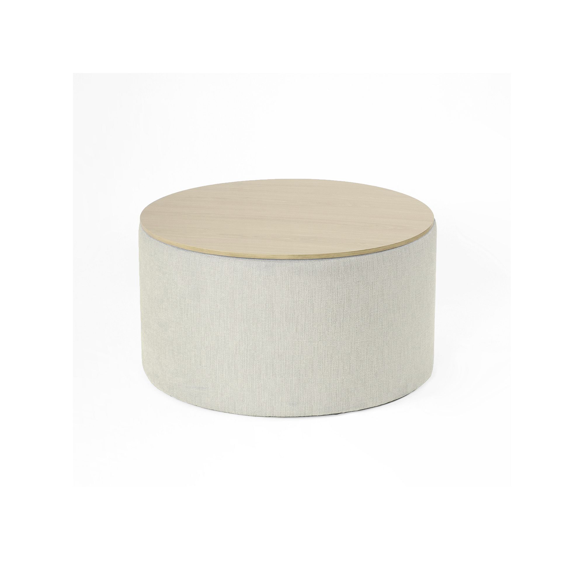HomePop Storage Wooden Lid Ottoman, Light Gray