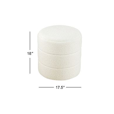 HomePop Upholstered Round Ottoman