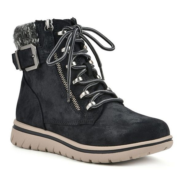 White Mountain Women’s Angelie Boot – Cushioned Block Heel Mid Shaft Boot With Rouched Detail