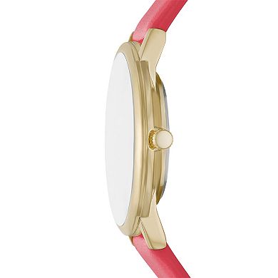 Folio Women's Pink Strap Watch & Stackable Bracelet Set