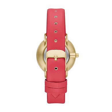 Folio Women's Pink Strap Watch & Stackable Bracelet Set