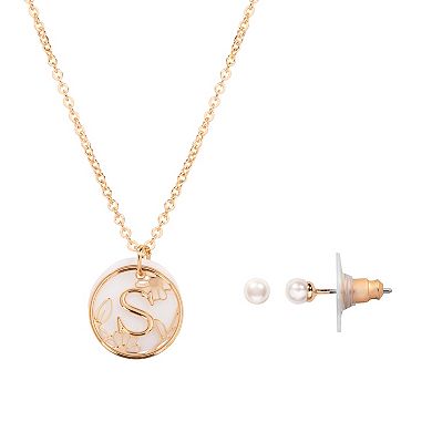LC Lauren Conrad Initial Necklace & Earring Set