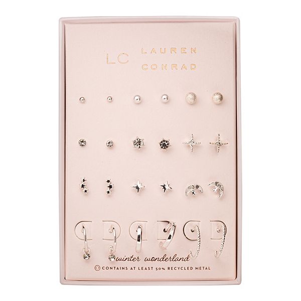 LC Lauren Conrad Celestial 12-piece Earrings Set - White