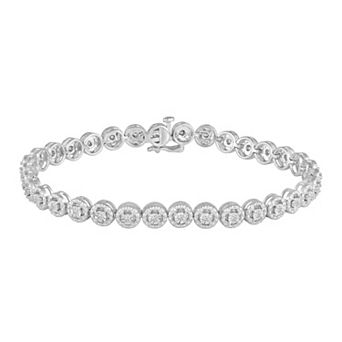 Royal Aura Sterling Silver 1/3 Carat T.W. Diamond Tennis Bracelet