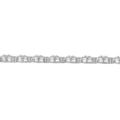 Royal Aura Sterling Silver 1 Carat T.W. Diamond Tennis Bracelet