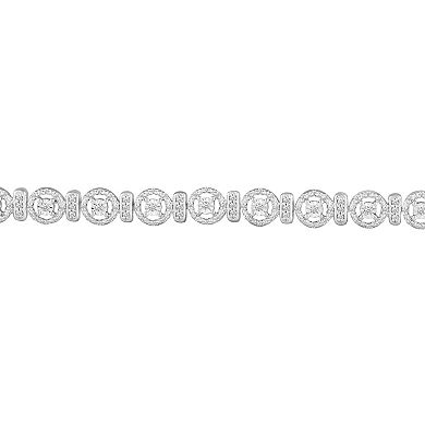Royal Aura Sterling Silver 1 Carat T.W. Diamond Tennis Bracelet