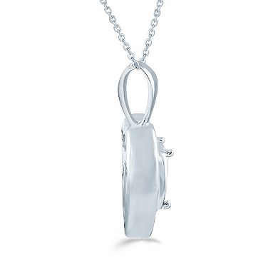 Sterling Silver 1/8 Carat T.W. Diamond Heart Pendant Necklace