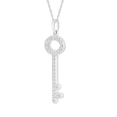 Royal Aura 1/6 Carat T.W. Diamond Key Necklace