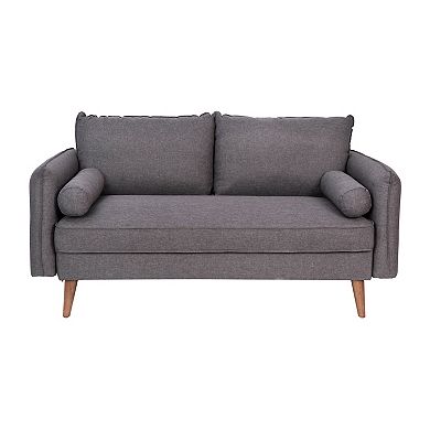 Flash Furniture Evie Mid-Century Modern Tapered Leg Loveseat Sofa