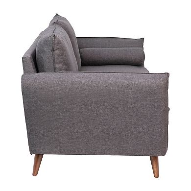 Flash Furniture Evie Mid-Century Modern Faux Linen Couch