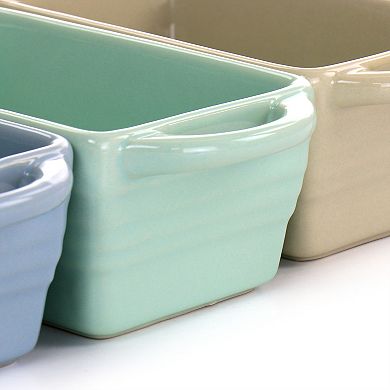 Gibson Everyday 5.1 Inch Mini Loaf Pan 4 Piece Set in Assorted Colors