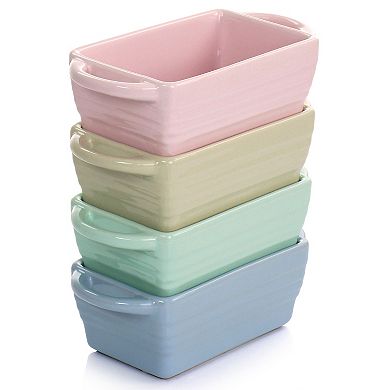 Gibson Everyday 5.1 Inch Mini Loaf Pan 4 Piece Set in Assorted Colors
