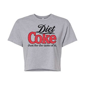 Juniors' Diet Coke Retro Logo Cropped Graphic Tee