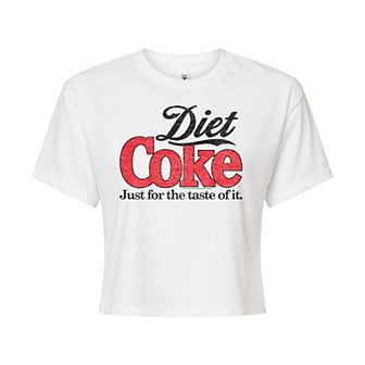 Juniors' Diet Coke Retro Logo Cropped Graphic Tee