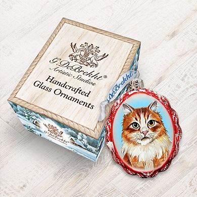 Designocracy Red Tab with Curios Glance Mercury Glass Ornament by G. DeBrekht Pets Dog and Cats Decor