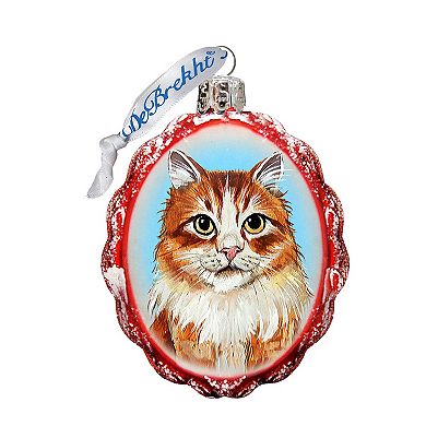 Designocracy Red Tab with Curios Glance Mercury Glass Ornament by G. DeBrekht Pets Dog and Cats Decor