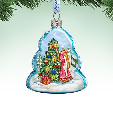 Designocracy Angelic Tree Mercury Glass Ornament by G. DeBrekht Nativity Holiday Decor