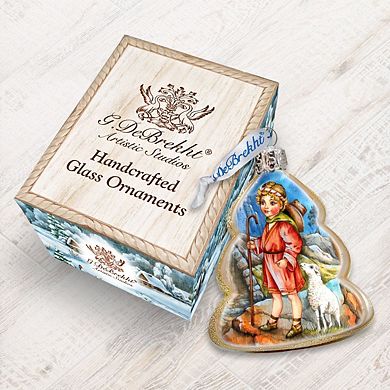 Designocracy Shepherd Boy Mercury Glass Ornament by G. DeBrekht Nativity Holiday Decor
