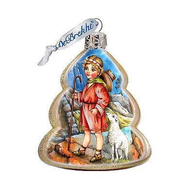 Designocracy Shepherd Boy Mercury Glass Ornament by G. DeBrekht Nativity Holiday Decor