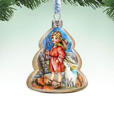 Designocracy Shepherd Boy Mercury Glass Ornament by G. DeBrekht Nativity Holiday Decor