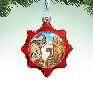 Designocracy Noah's Ark Mercury Glass Ornament by G. DeBrekht Nativity Holiday Decor