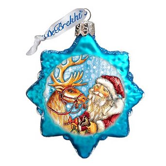 Designocracy Reindeer Santa Mercury Glass Christmas Ornament by G. DeBrekht Christmas Decor