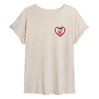 Juniors' Diet Coke Heart Oversized Graphic Tee