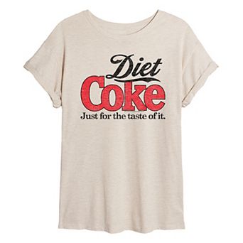 Juniors' Diet Coke Retro Logo Oversized Graphic Tee