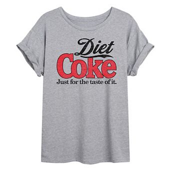 Juniors' Diet Coke Retro Logo Oversized Graphic Tee
