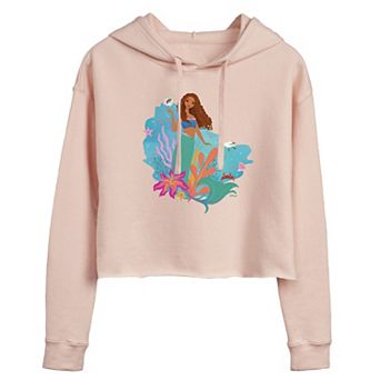 Juniors' Disney's The Little Mermaid Ariel Cropped Hoodie