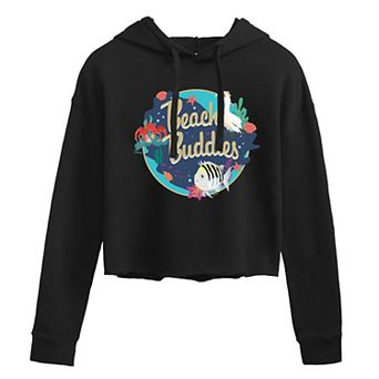 Juniors' Disney's The Little Mermaid Buddies Cropped Hoodie